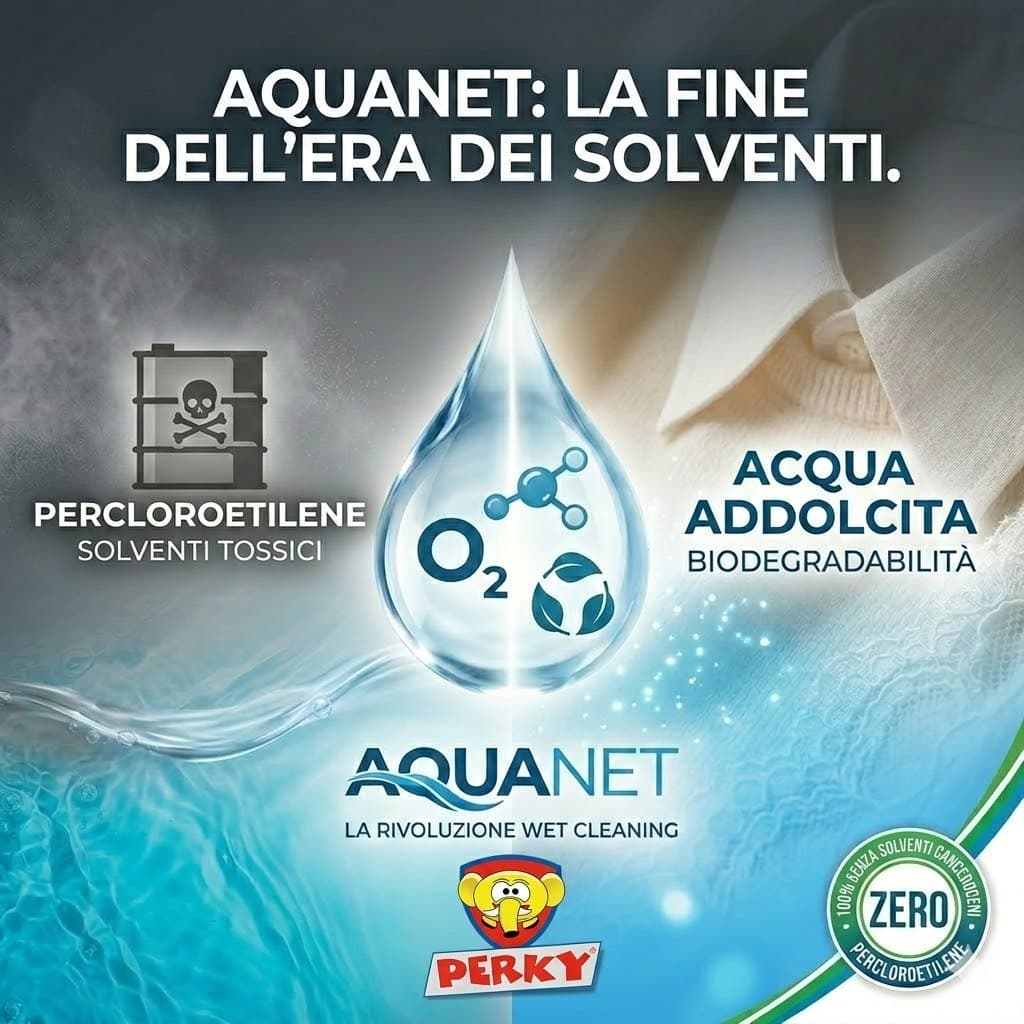 Aquanet — la fine dell'era dei solventi: percloroetilene contro acqua addolcita